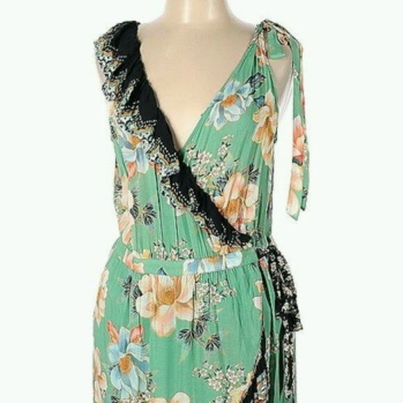 Farm Rio for Anthropologie Monica Wrap Dress L - Picture 6 of 9